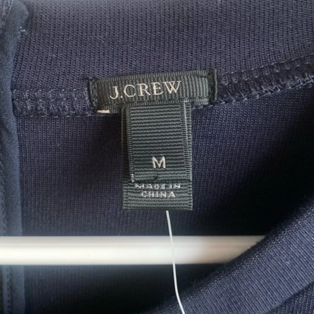 NWT J. Crew Navy & Black Fringe Bottom Sweatshirt